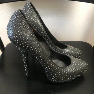 Black Studded High Heels